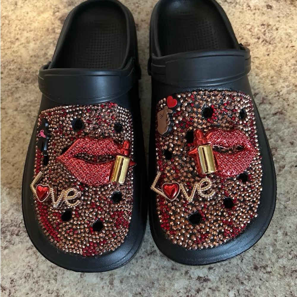 Custom rhinestone “valentines day” slides